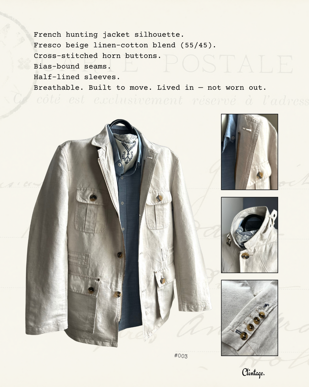 Gentleman Farmer “Smart Line” Hunting Jacket – Archive 003