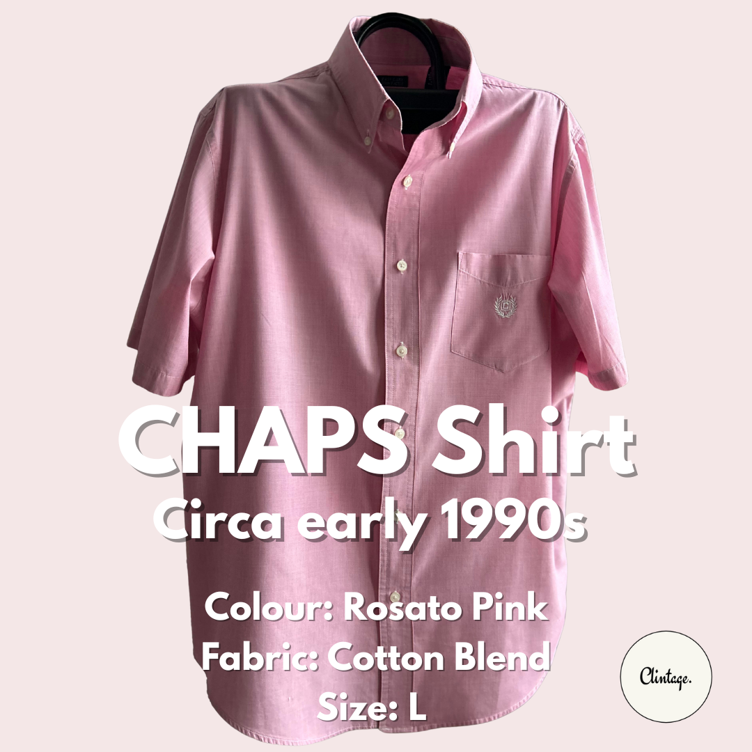 CHAPS Rosato Pink Shirt - Early 90s - Size L