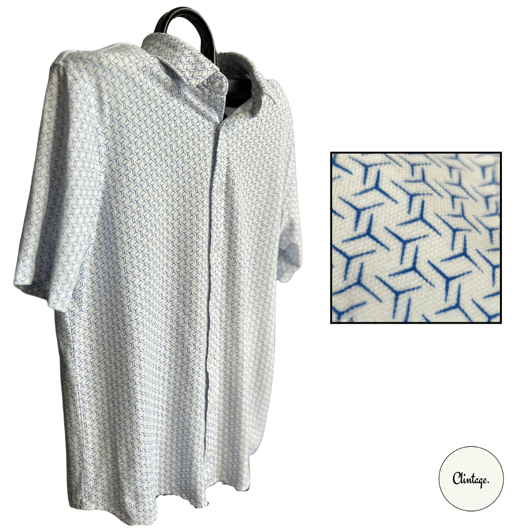 Haggar Shirt – Modern Tile Print – Size L