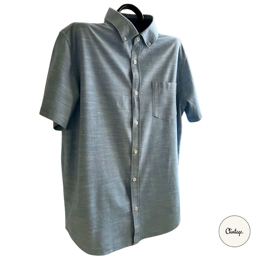 Hurley - Chambray - Short-Sleeve Shirt - Circa Late ’90s - Size L